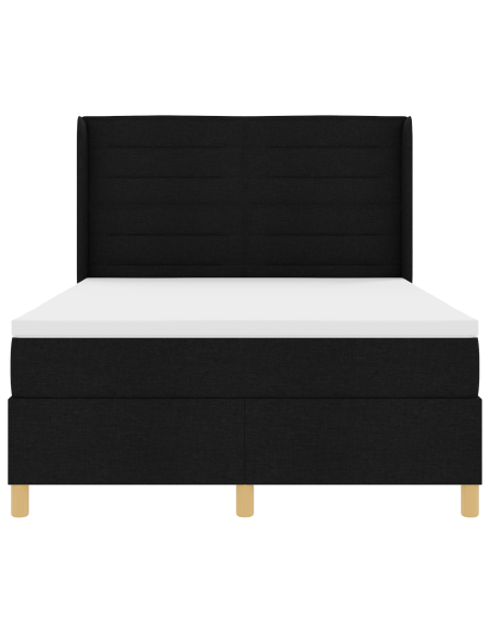 Letto a molle con materasso Nero 140 x 190 cm Tessuto