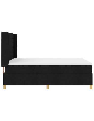 Letto a molle con materasso Nero 140 x 190 cm Tessuto