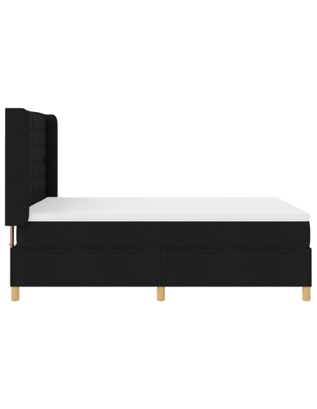 Letto a molle con materasso Nero 140 x 190 cm Tessuto