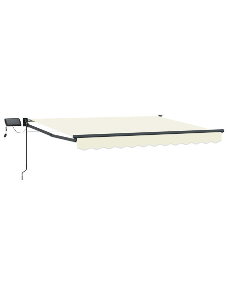 Tenda retrattile manuale con LED Crema 3,5 x 2 m