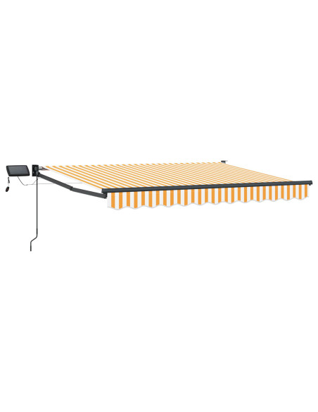 Tenda retrattile manuale con LED Giallo e Bianco 3,5 x 2 m