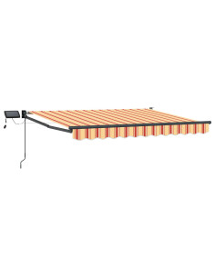 Tenda retrattile manuale con LED Multicolore 3,5 x 2 m