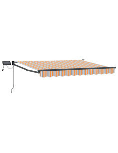 Tenda retrattile manuale con LED Blu e Arancione 3,5 x 2 m
