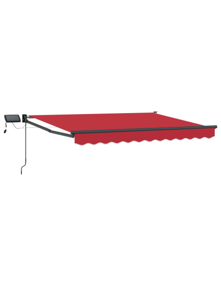 Tenda retrattile manuale con LED Rosso 3,5 x 2 m