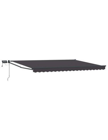 Tenda retrattile manuale con LED Antracite 4 x 2 m