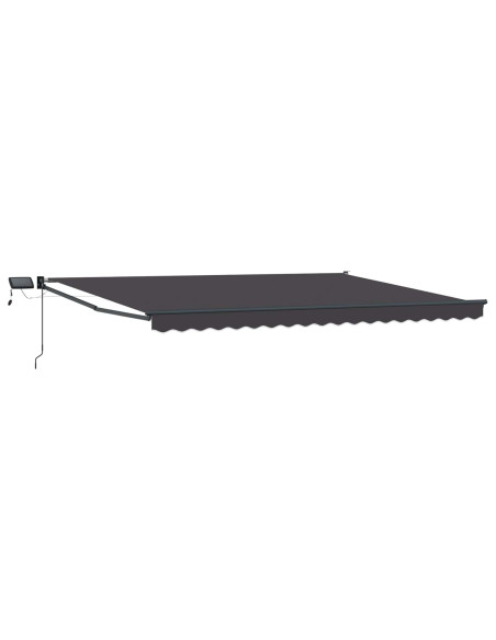 Tenda retrattile manuale con LED Antracite 4 x 2 m