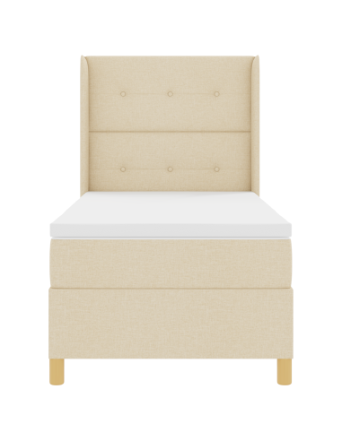 Letto a molle con materasso Crema 80 x 200 cm Tessuto