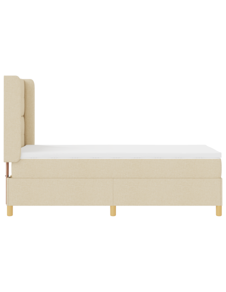 Letto a molle con materasso Crema 80 x 200 cm Tessuto