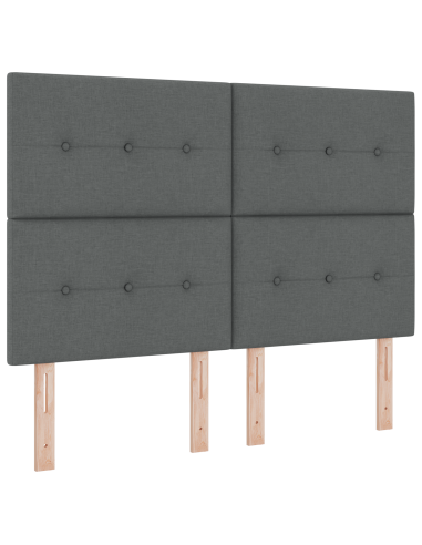 Letto a molle con materasso Grigio scuro 140 x 190 cm Tessuto