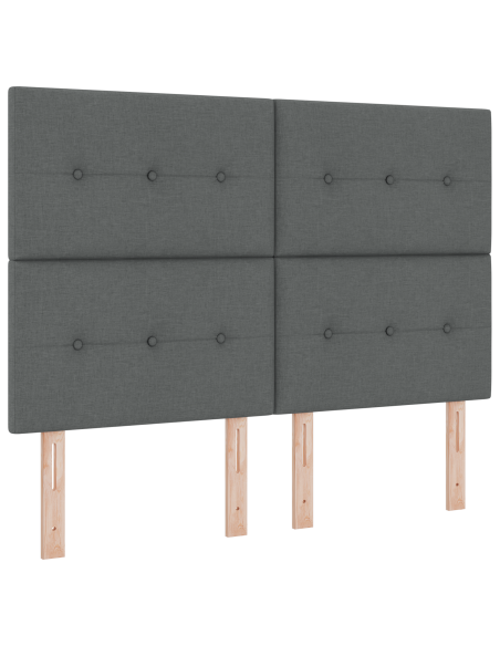 Letto a molle con materasso Grigio scuro 140 x 190 cm Tessuto