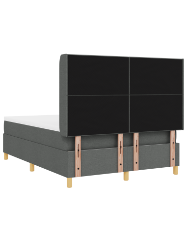 Letto a molle con materasso Grigio scuro 140 x 190 cm Tessuto