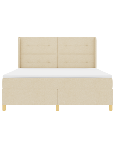 Letto a molle con materasso Crema 180 x 200 cm Tessuto