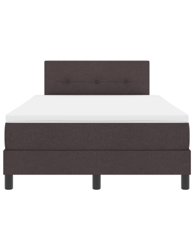 Letto a molle con materasso Marrone Scuro 120 x 200 cm Tessuto