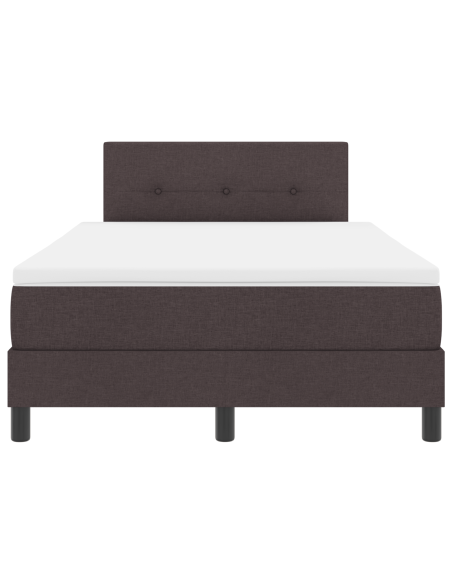 Letto a molle con materasso Marrone Scuro 120 x 200 cm Tessuto