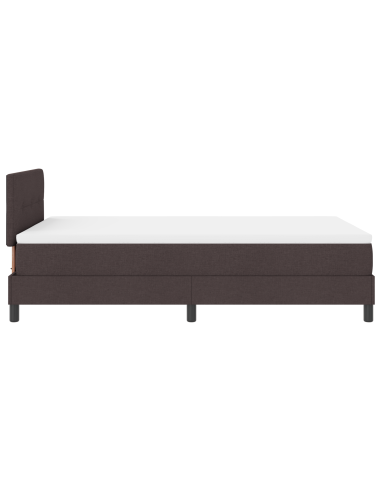 Letto a molle con materasso Marrone Scuro 120 x 200 cm Tessuto
