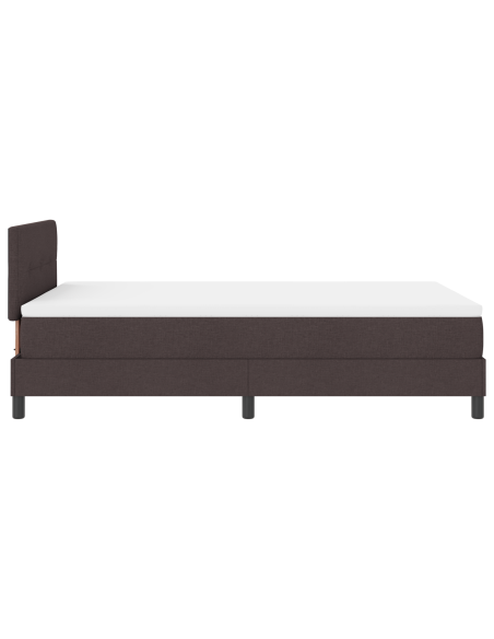 Letto a molle con materasso Marrone Scuro 120 x 200 cm Tessuto