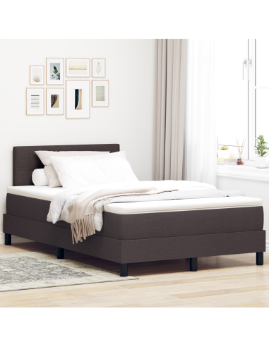 Letto a molle con materasso Marrone Scuro 120 x 200 cm Tessuto