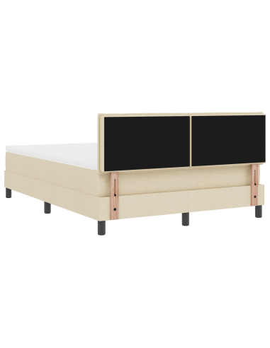 Letto a molle con materasso con led Crema 160 x 200 cm Tessuto