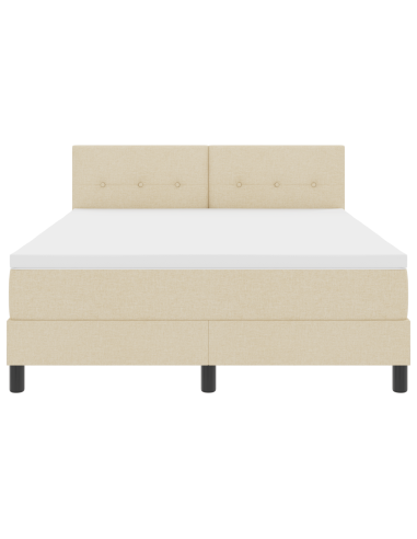 Letto a molle con materasso con led Crema 160 x 200 cm Tessuto