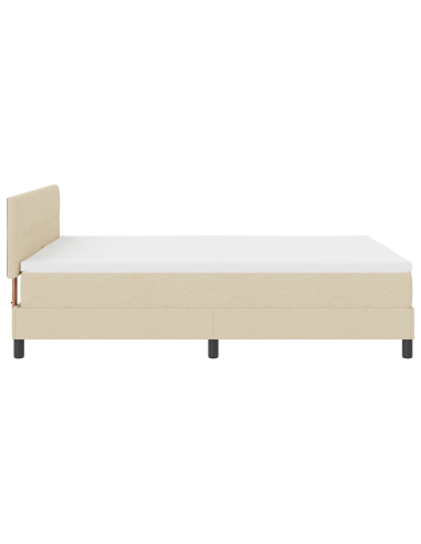 Letto a molle con materasso con led Crema 160 x 200 cm Tessuto
