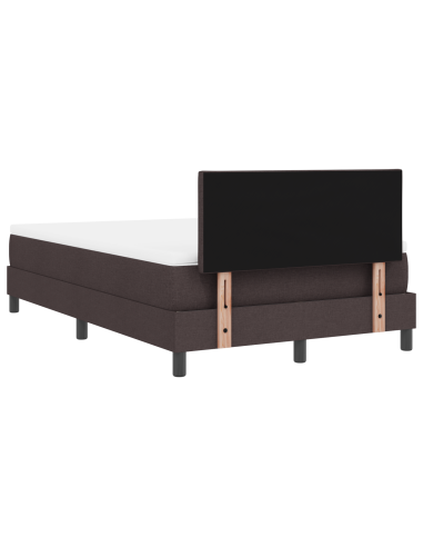 Letto a molle con materasso Marrone Scuro 120 x 200 cm Tessuto