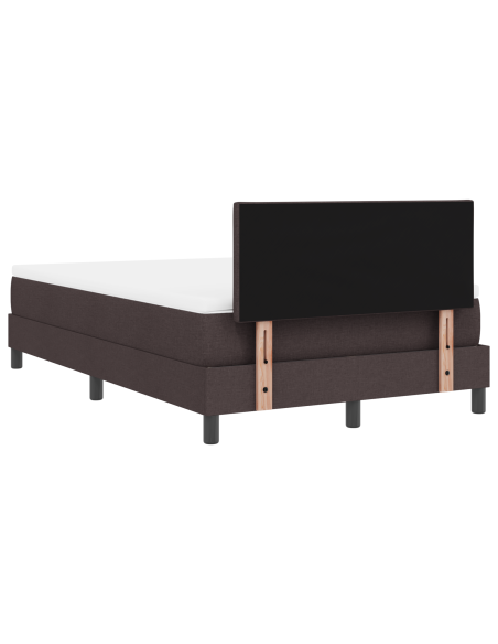 Letto a molle con materasso Marrone Scuro 120 x 200 cm Tessuto