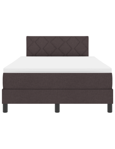 Letto a molle con materasso Marrone Scuro 120 x 200 cm Tessuto
