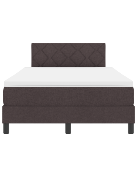 Letto a molle con materasso Marrone Scuro 120 x 200 cm Tessuto