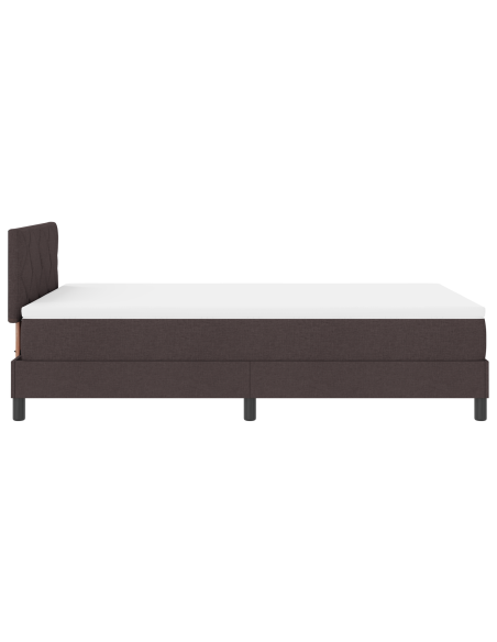Letto a molle con materasso Marrone Scuro 120 x 200 cm Tessuto