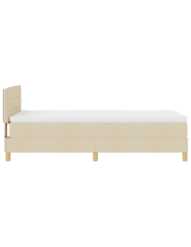 Letto a Sorgente LED con materasso Crema 90 x 190 cm Tessuto