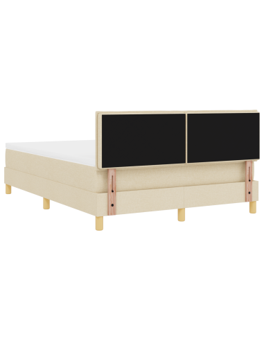 Letto a Sorgente LED con materasso Crema 160 x 200 cm Tessuto