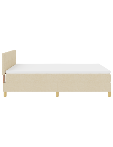 Letto a Sorgente LED con materasso Crema 160 x 200 cm Tessuto