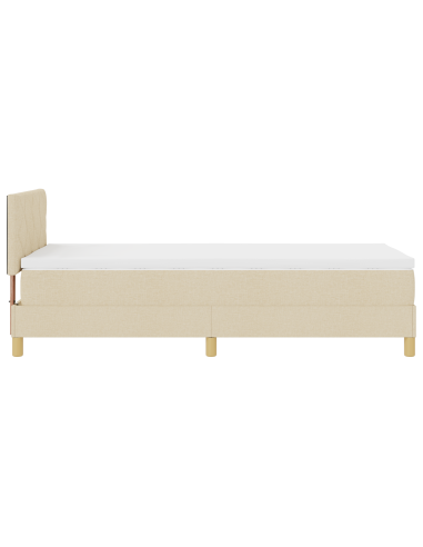 Letto a Sorgente LED con materasso Crema 90 x 190 cm Tessuto