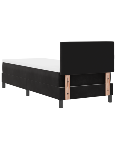 Letto a Sorgente LED con materasso Nero 80 x 200 cm Velluto 2