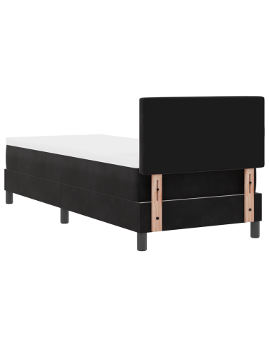 Letto a Sorgente LED con materasso Nero 80 x 200 cm Velluto