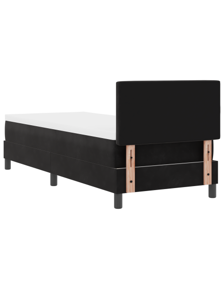 Letto a Sorgente LED con materasso Nero 80 x 200 cm Velluto