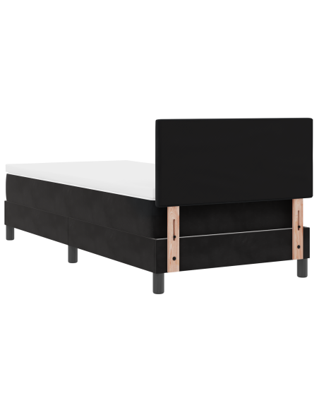 Letto a Sorgente LED con materasso Nero 80 x 200 cm Velluto