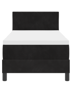 Letto a Sorgente LED con materasso Nero 80 x 200 cm Velluto 2