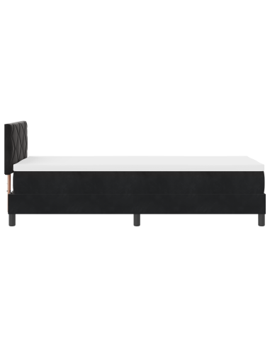 Letto a Sorgente LED con materasso Nero 80 x 200 cm Velluto