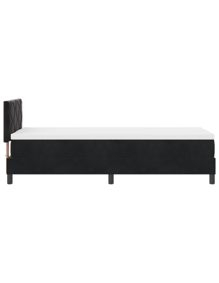 Letto a Sorgente LED con materasso Nero 80 x 200 cm Velluto