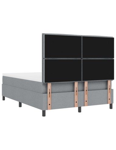 Letto a molle con materasso Grigio chiaro 140 x 190 cm Tessuto