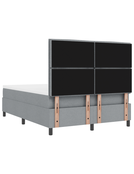 Letto a molle con materasso Grigio chiaro 140 x 190 cm Tessuto