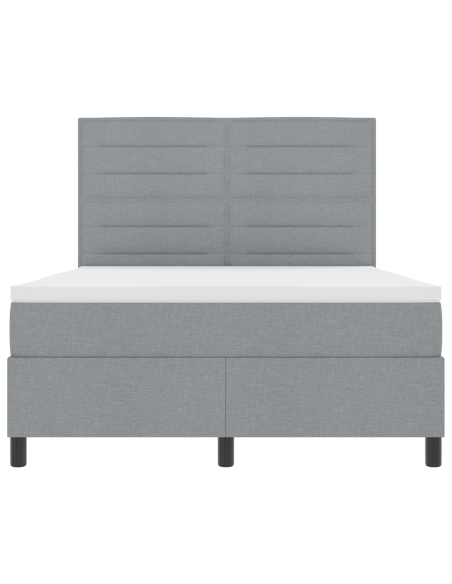 Letto a molle con materasso Grigio chiaro 140 x 190 cm Tessuto