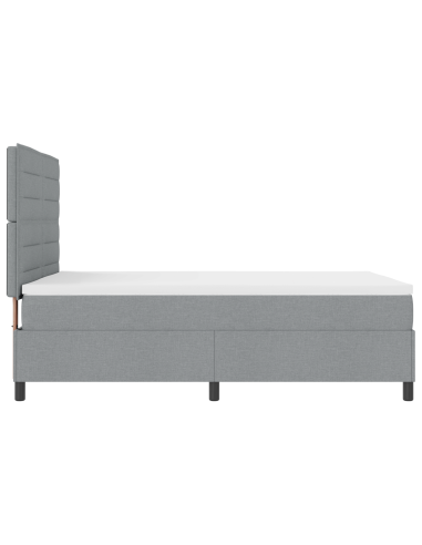 Letto a molle con materasso Grigio chiaro 140 x 190 cm Tessuto