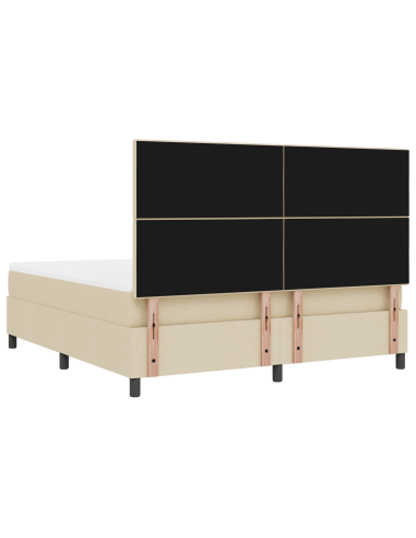 Letto a molle con materasso con led Crema 180 x 200 cm Tessuto