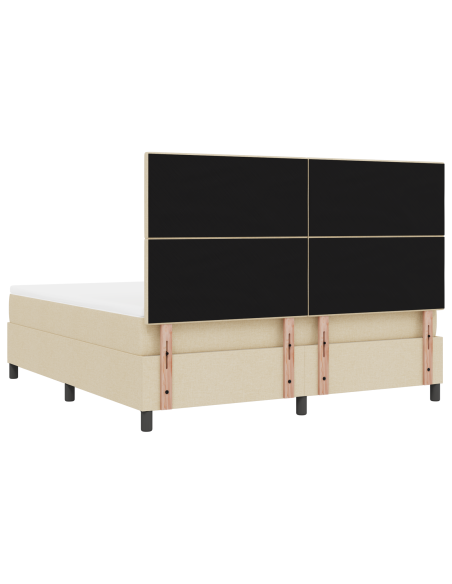 Letto a molle con materasso con led Crema 180 x 200 cm Tessuto