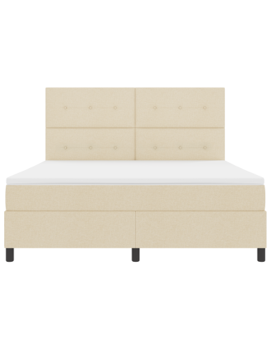 Letto a molle con materasso con led Crema 180 x 200 cm Tessuto