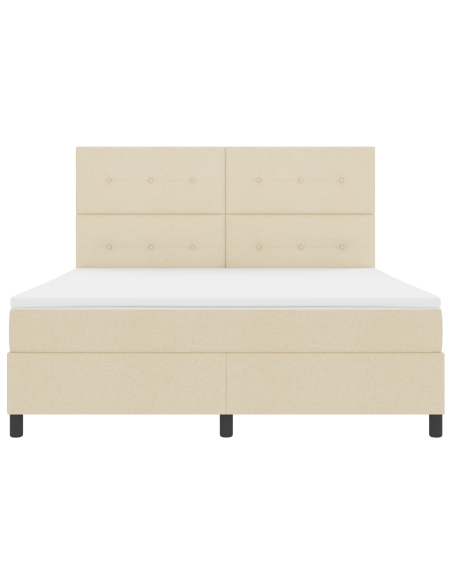 Letto a molle con materasso con led Crema 180 x 200 cm Tessuto