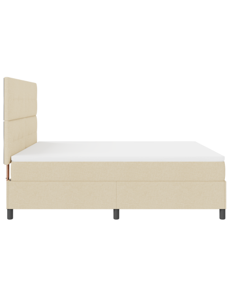 Letto a molle con materasso con led Crema 180 x 200 cm Tessuto