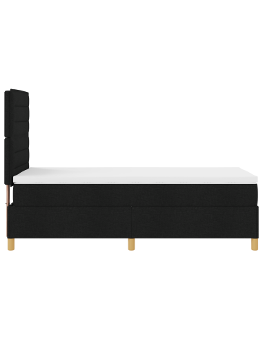 Letto a Sorgente LED con materasso Nero 90 x 200 cm Tessuto